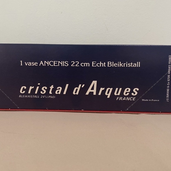 VINTAGE CRISTAL D’ARQUES FRANCE CLEAR  MID CENTURY MODERN VASE - Picture 13 of 15